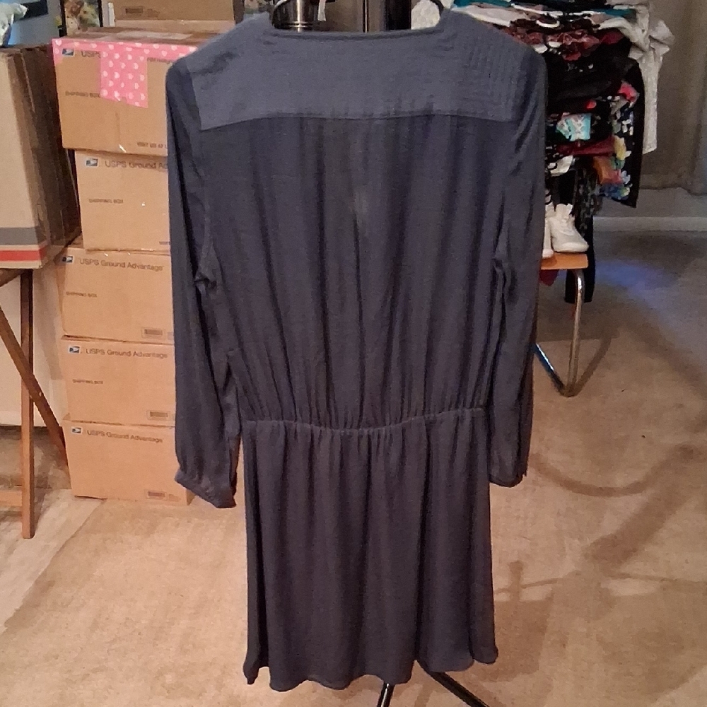 Parker Elegant Long Sleeve Dress in Navy - Picture 3 of 5